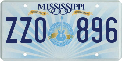 MS license plate ZZO896