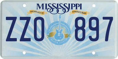 MS license plate ZZO897