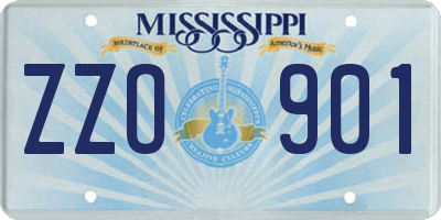 MS license plate ZZO901