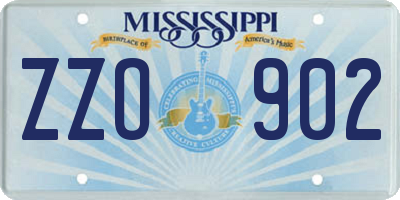 MS license plate ZZO902