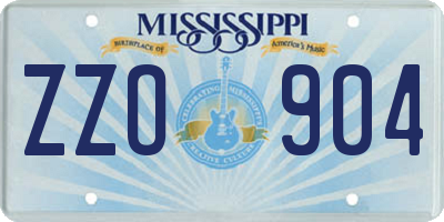 MS license plate ZZO904