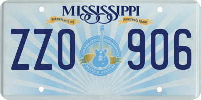 MS license plate ZZO906