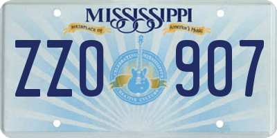 MS license plate ZZO907