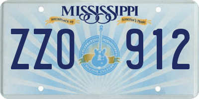 MS license plate ZZO912