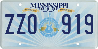 MS license plate ZZO919