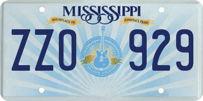 MS license plate ZZO929