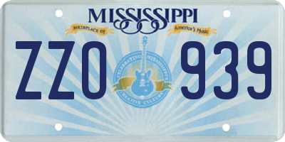 MS license plate ZZO939