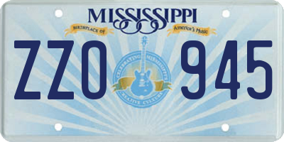 MS license plate ZZO945