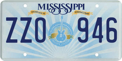 MS license plate ZZO946