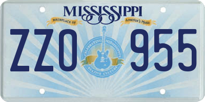 MS license plate ZZO955