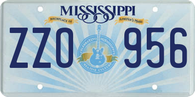 MS license plate ZZO956