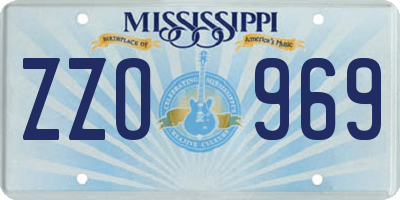 MS license plate ZZO969