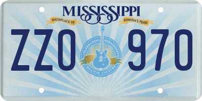 MS license plate ZZO970