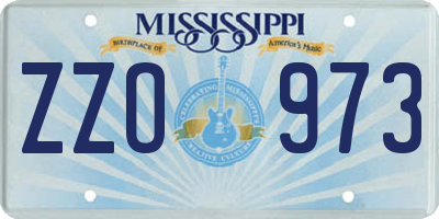 MS license plate ZZO973