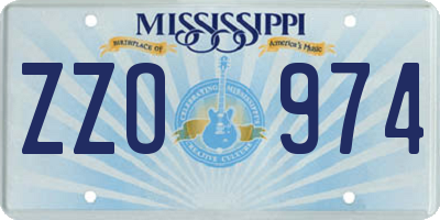 MS license plate ZZO974