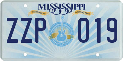 MS license plate ZZP019