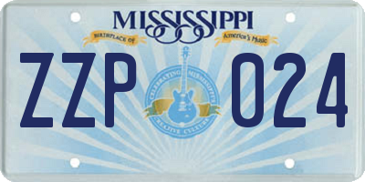 MS license plate ZZP024