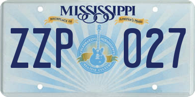 MS license plate ZZP027