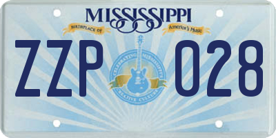 MS license plate ZZP028