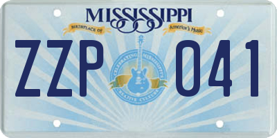 MS license plate ZZP041