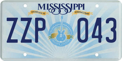 MS license plate ZZP043