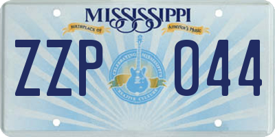 MS license plate ZZP044