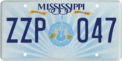 MS license plate ZZP047