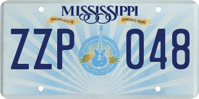 MS license plate ZZP048