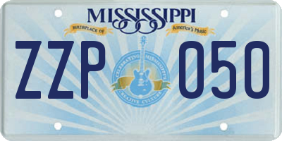 MS license plate ZZP050