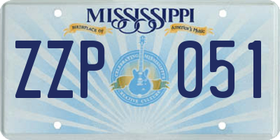 MS license plate ZZP051