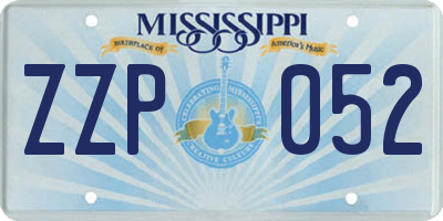 MS license plate ZZP052