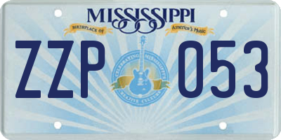 MS license plate ZZP053