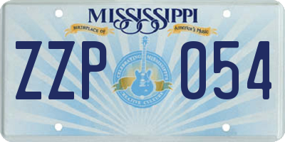 MS license plate ZZP054