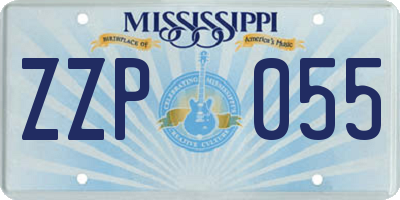 MS license plate ZZP055