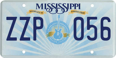 MS license plate ZZP056