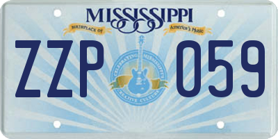 MS license plate ZZP059