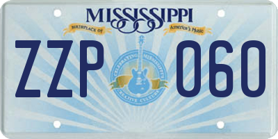 MS license plate ZZP060