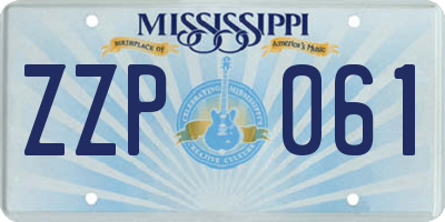 MS license plate ZZP061