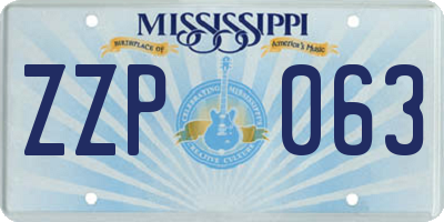 MS license plate ZZP063