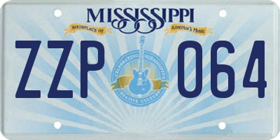 MS license plate ZZP064