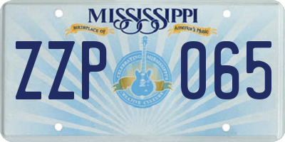 MS license plate ZZP065