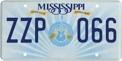 MS license plate ZZP066