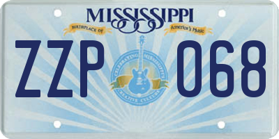 MS license plate ZZP068