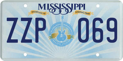 MS license plate ZZP069