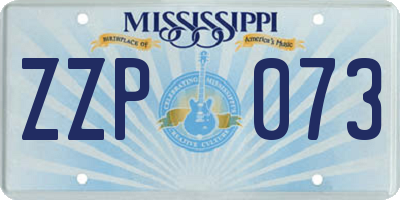 MS license plate ZZP073