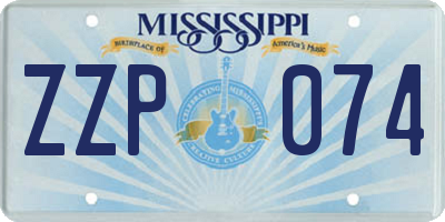 MS license plate ZZP074