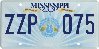 MS license plate ZZP075