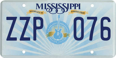 MS license plate ZZP076