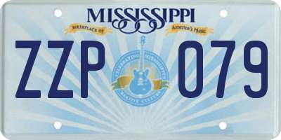 MS license plate ZZP079