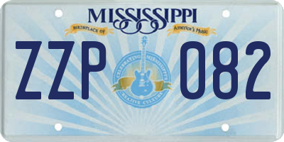 MS license plate ZZP082